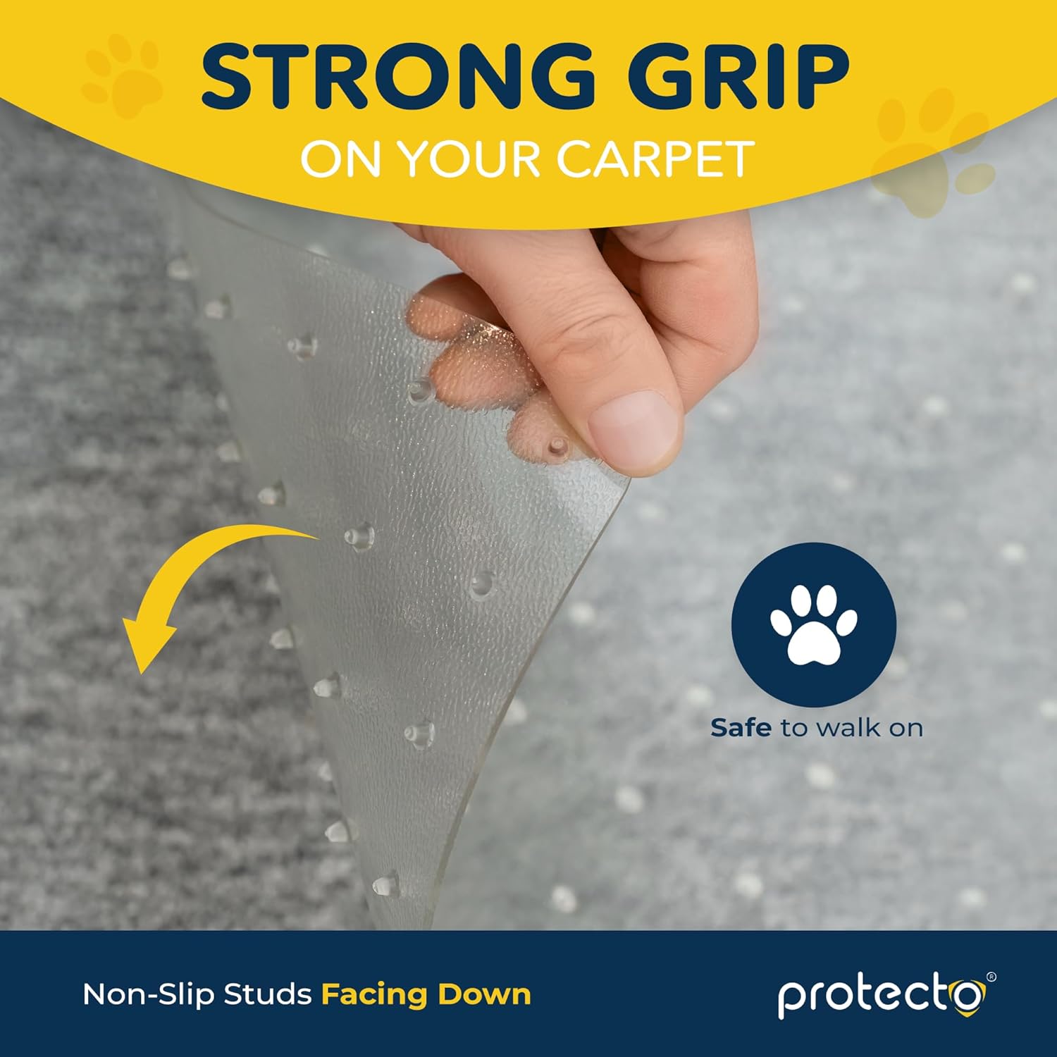 review PROTECTO Carpet Protector for Pets, 2PACK Non Slip Plastic Carpet Protector for Doorway, Anti Digging for Dogs, Anti Scratch Cat Carpet Protector Mat, Ready to Use Plastic Floor Protector Door Runner