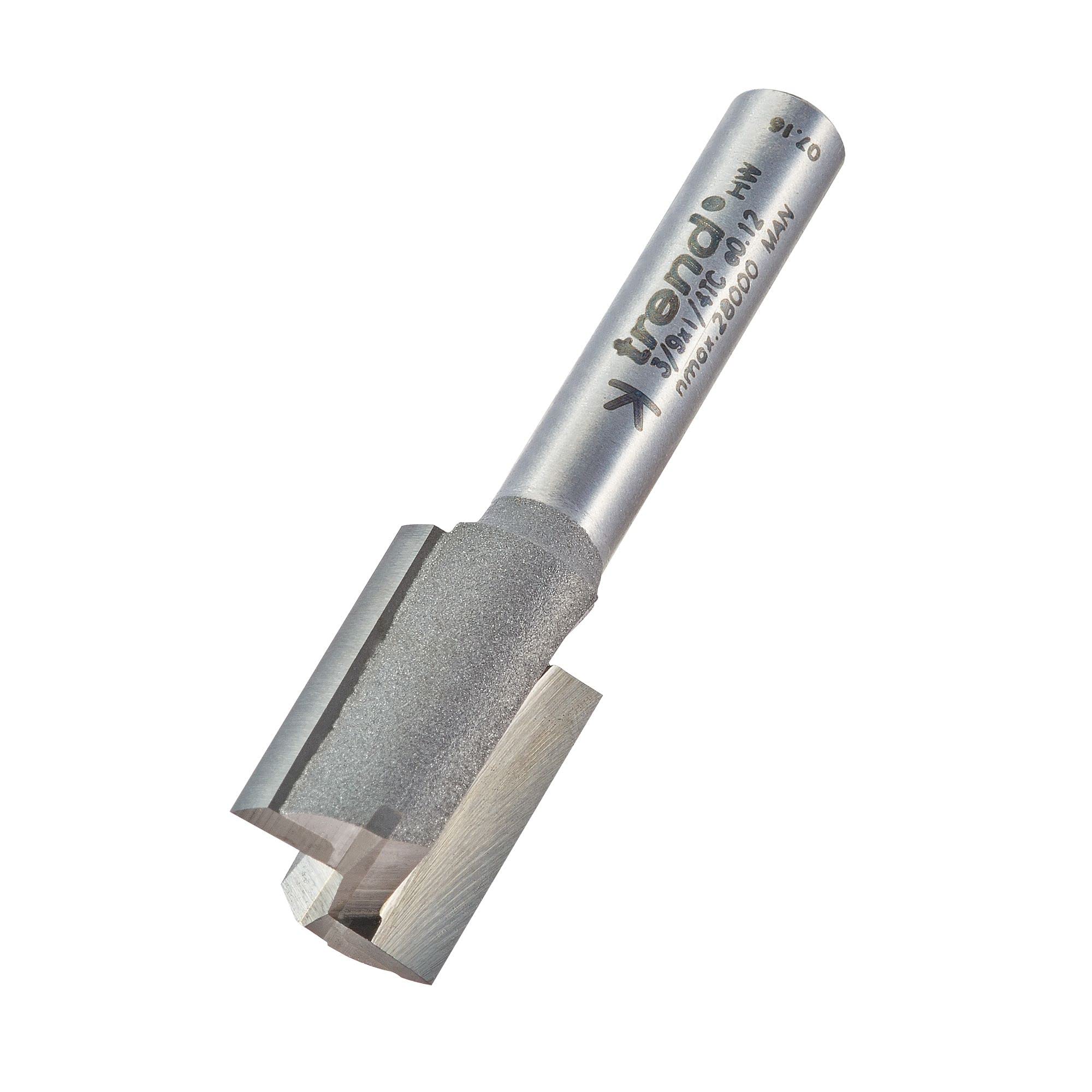 Trend Profesional Cortador de Fresadora Recto de Dos Flautas, Vástago de 1/4 Pulgada, Diámetro de Corte de 13mm, metal duro (TCT), 3/9X1/4TC