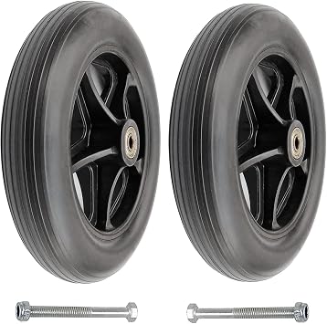 LIGUOYI 2 Pcs Replacement Wheels for Wheelchair Walkers, Wheelchair Caster Wheel with Bearing, 6" 7" 8" Front Wheel Tires for Wheelchair, 5/16" Axle, 2" 50 Mm Hub Width, Solid, Silence,Anti-wear