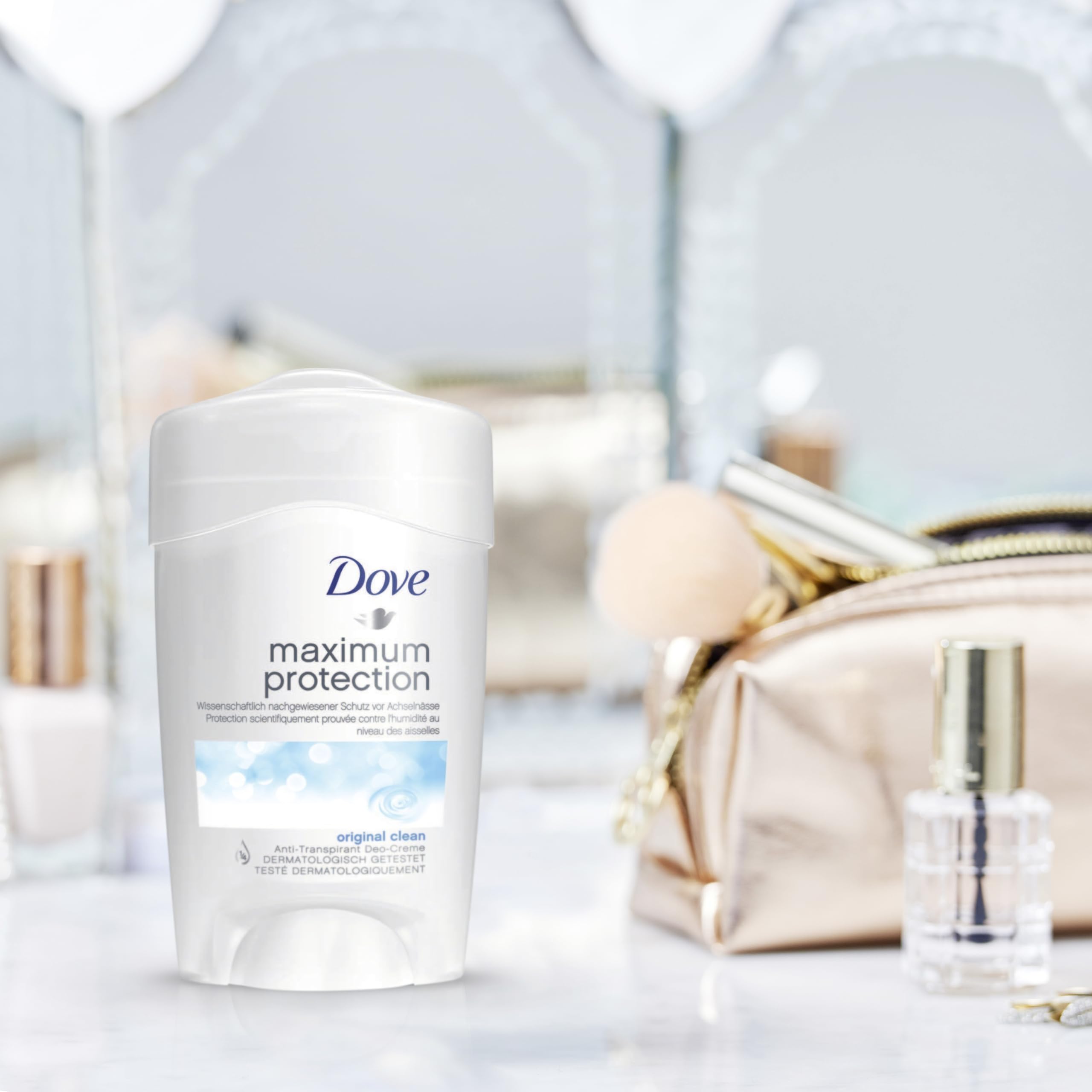Dove Deodorante Crema Maximum Protection, 1 x 45 ml ciascuno, Fresh Scent, Dermatologicamente Testato, Antitraspirante per Ascelle, Protezione per 48 ore, Per Pelli Sensibili (Confezione da 2)