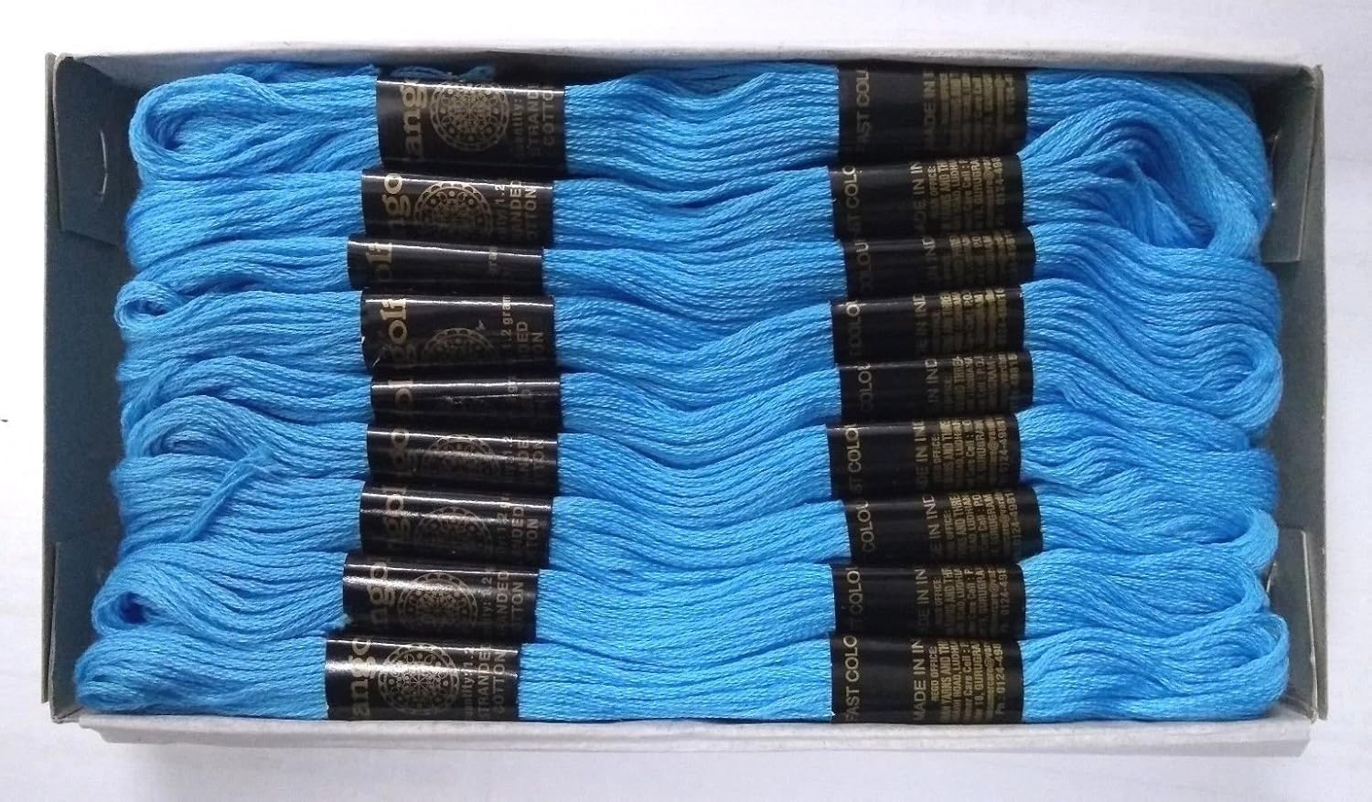 Fil en coton bleu ciel pour point de croix - Évitez les ruptures de fil avec ce lot de 100