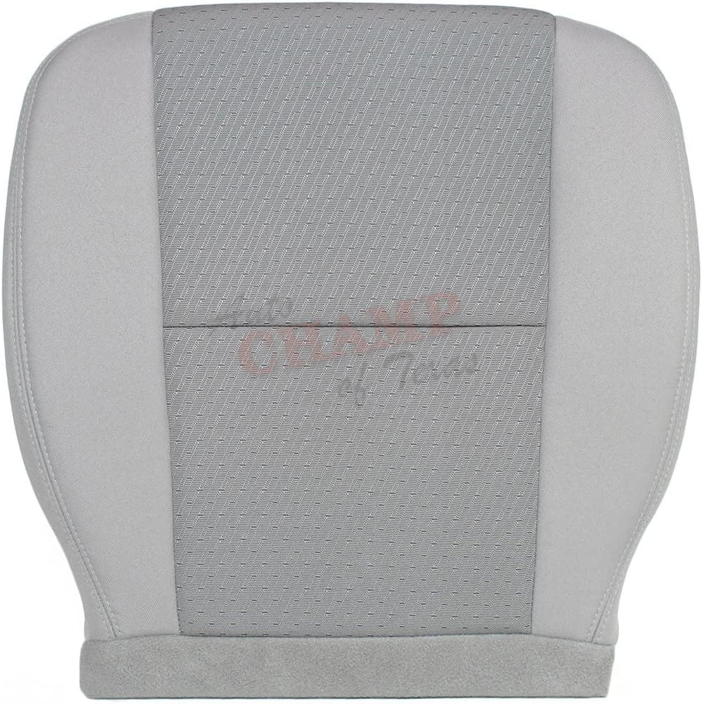 Compatible with 2009-2010 GMC Yukon 1500 XL SLE SLT - Driver Side Bottom Cloth Seat Cover, Light Titanium Gray