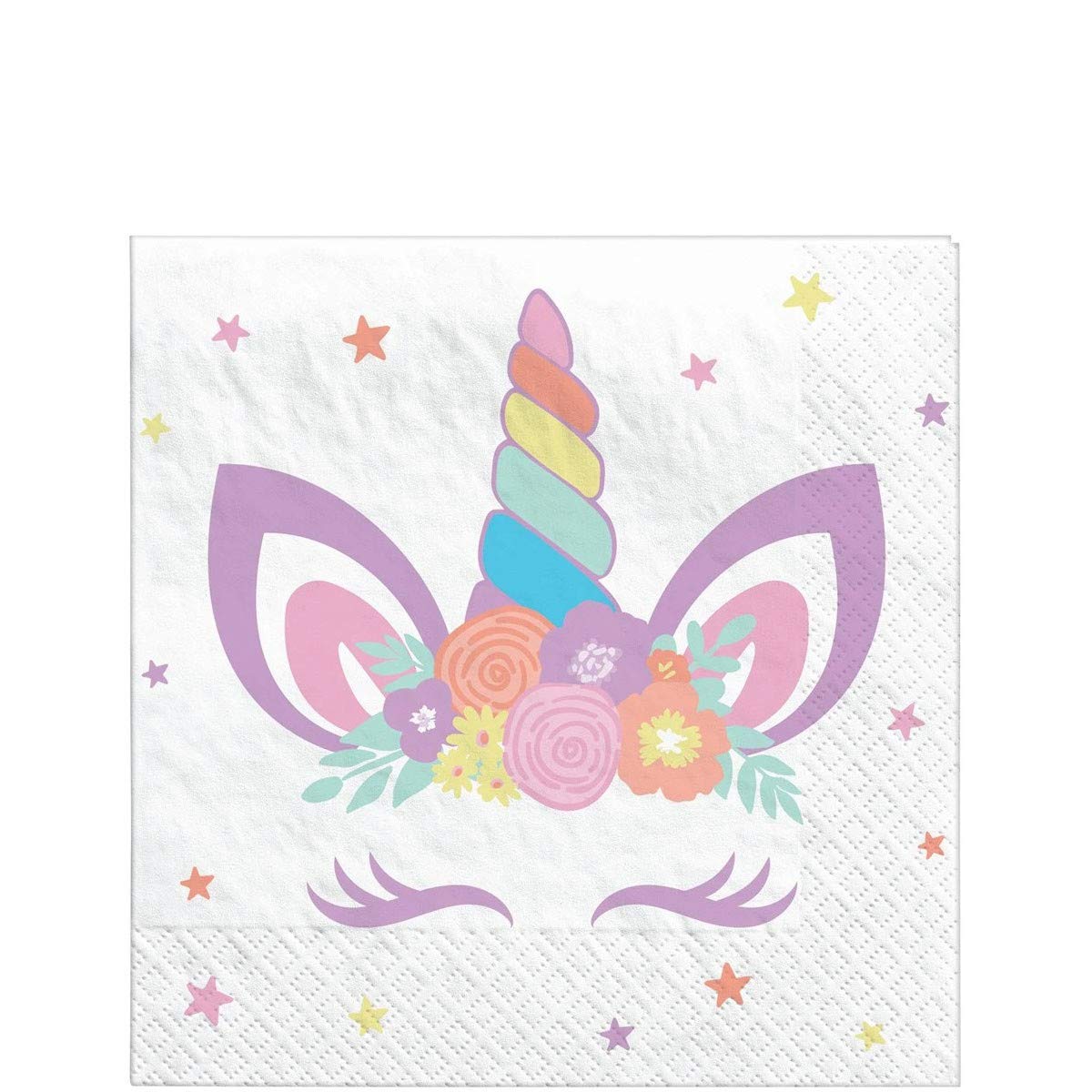 Premium Multicolor Unicorn Party Beverage Napkins - 5" x 5" (16 Count) - Vibrant, Festive & Eco-Friendly - Super Absorbent Quality - Perfect For Celebrations & Themed Parties