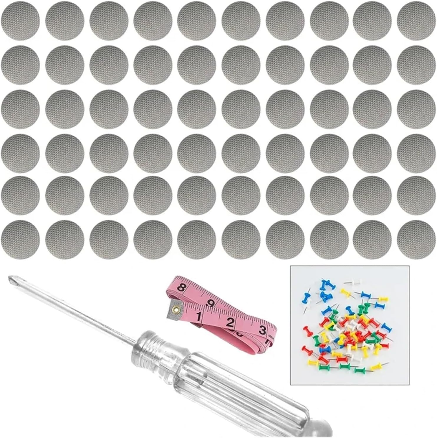Easy Repair 60PCS Headliner Repair Kit Roof Repair Snap Rivets and Installation Tool Fixing Car Interior Ceiling Sagging Headliner Say Goodbye to Detachment(Off White Grid)