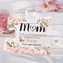 Linda peça de decoração de dia das mães em acrílico gravado para casa, escritório, adorável presente de mãe do filho, filha