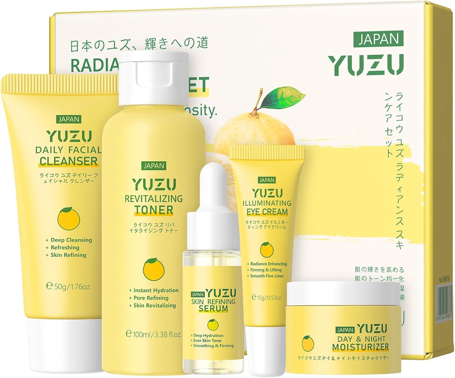 Azonee Girls Skin Care Set, Girls Skin Care Products, Facial Care Set, For Moisturizing Skin, Care for Girls' Skin Set Gift, Including Cleanser, Toner, Serum, Moisturizer, Eye Cream (5 Pcs)