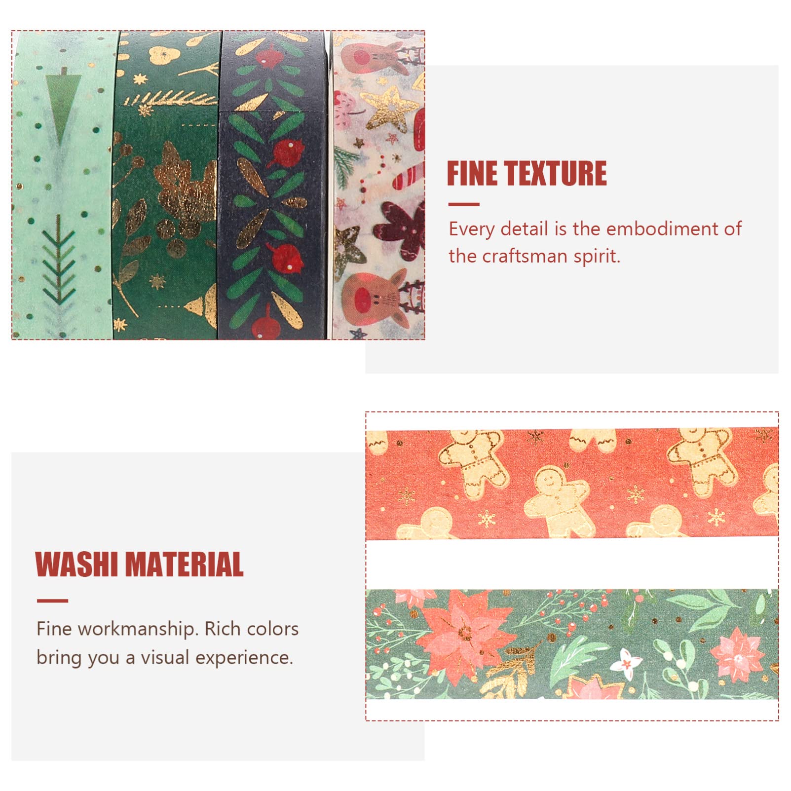 NUOBESTY 3 Juegos Cinta Washi Navideña Pegatinas Navideñas Christmas Stickers Cinta Navideña Bronceadora Cinta Adhesiva Para Scrapbooking Cintas De Diario Cintas Adhesivas 21 Rollos*3