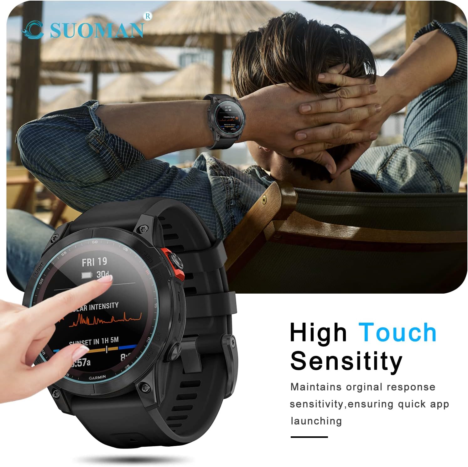 ggooig 4 pack for garmin fenix 7 screen protector tempered glass screen protector for garmin fenix 7 47mm7 solar7 sapphire solar anti scratch bubbl