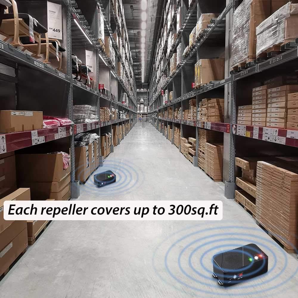 Ultrasonic Rodent Repellent Battery Operated Ultrasonic Mouse Repeller Under Hood Pest Repeller Rat Mice Deterrent with Strobe Lights for Car Engine Indoor Use 1Pack - Image 6