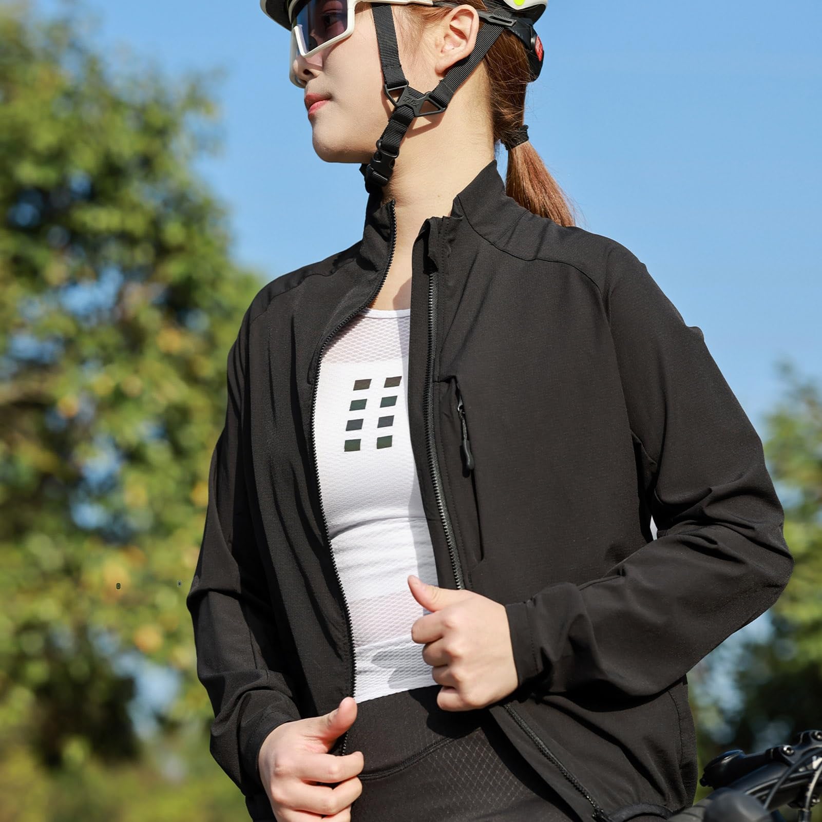 Chaqueta de Ciclismo para Hombre Mujer, Chaqueta Reflectante Resistente al Viento Ligera Impermeable Transpirable para Deportes al aire libre Cortavientos