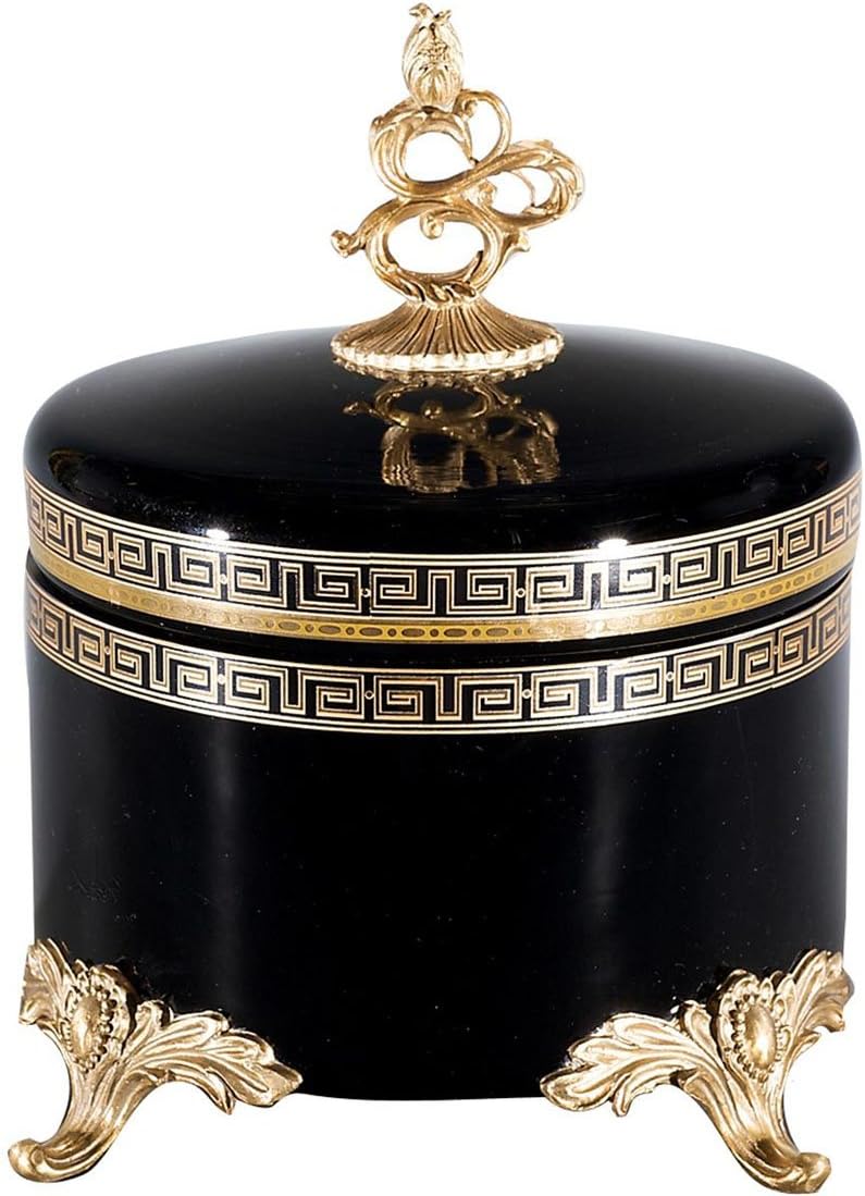 31-15-13149 Glass and Brass Round Box - Boxes & Jars