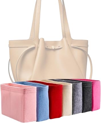 Xoppia Bag Organizer compatible with Tory Burch Romy Tote. Felt Insert Liner for Women Handbag. Brown, Style A