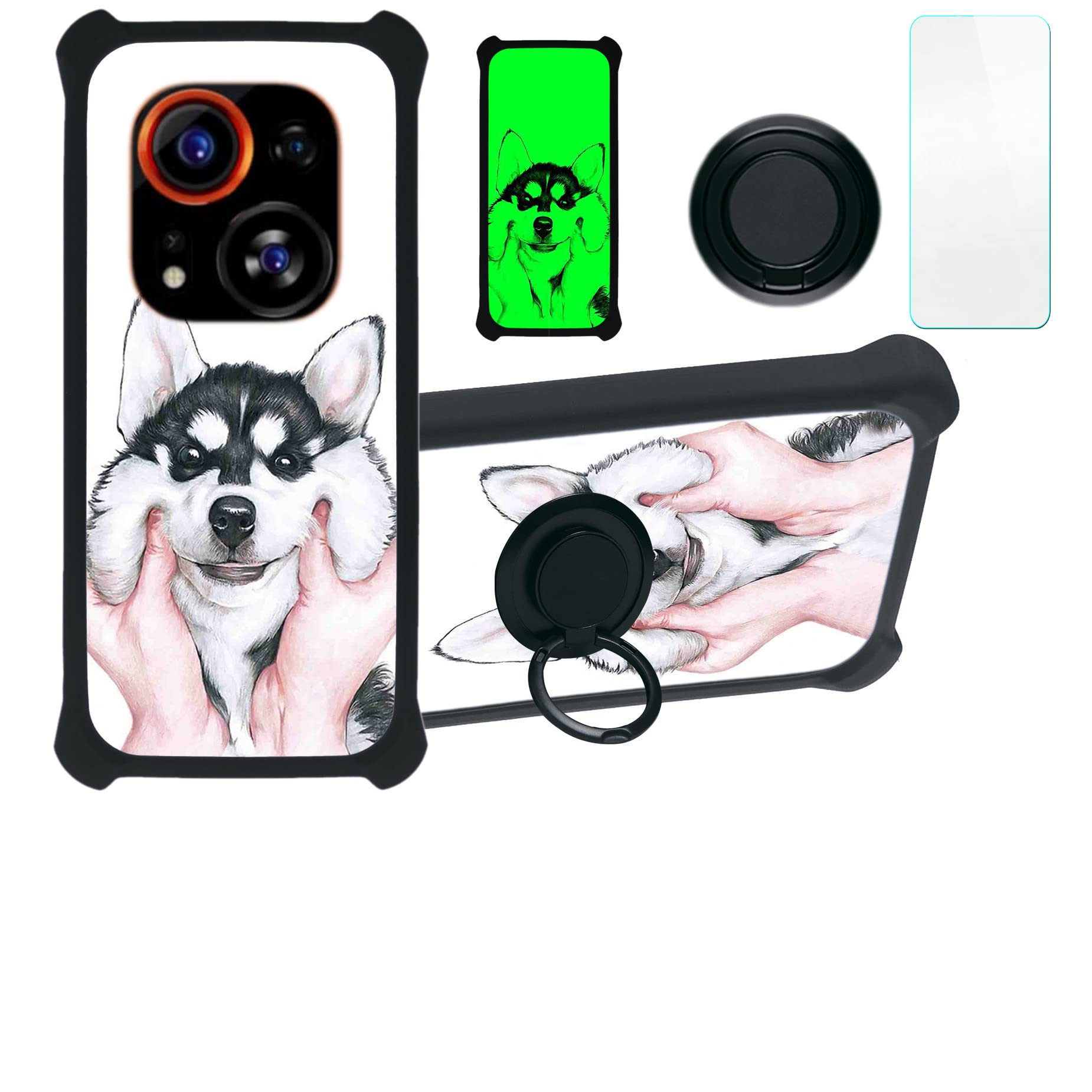 Custodia A Libro In Pelle Per Tecno Phantom X Con Pellicola Vetro E Supporto Magnetica - Rosa - 2
