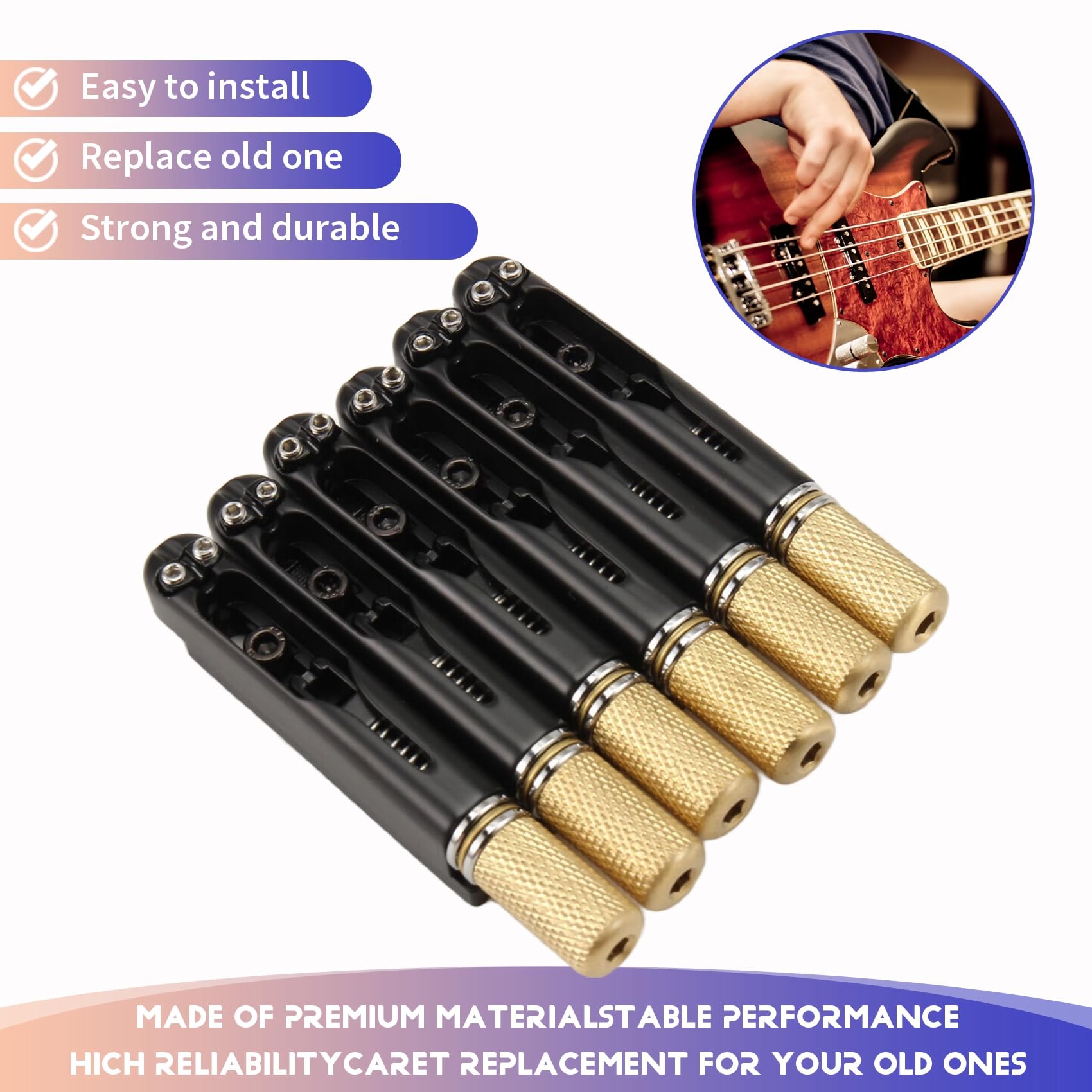 Puentes de Guitarra Sin Pala Puente de Guitarra Puente de Cuerda para Guitarra Eléctrica de 6 Sin Pala