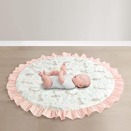 Lush Decor Pixie Fox Round Ruffle Baby Play Mat, 35