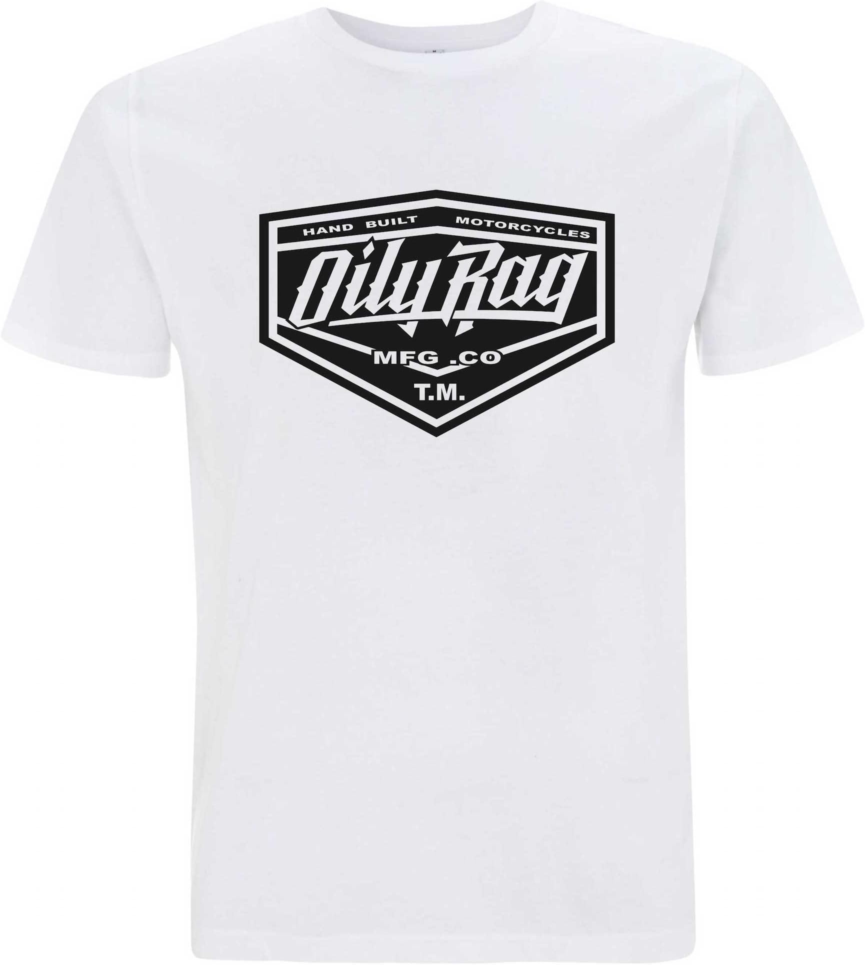 Oily Rag Clothing Hand Build Motorcycle MFG T-Shirt (Large) White