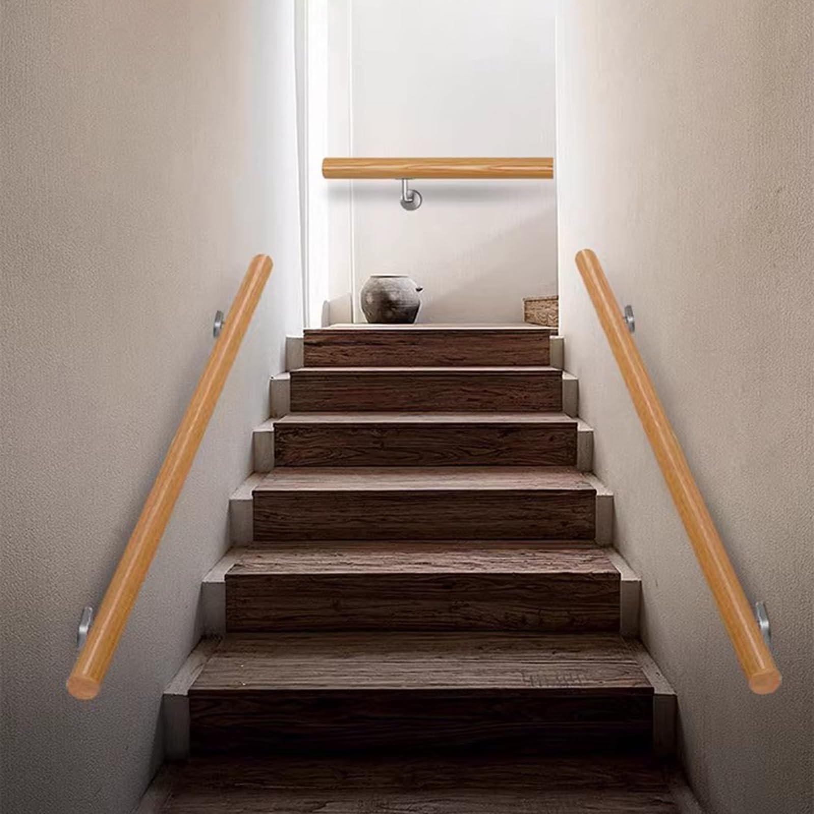 Konfigurowalny zestaw drewnianych okrągłych balustrad schodowych o długości 2-4,2 m do użytku wewnętrznego na basen taras ogród - idealny do użytku domowego i komercyjnego