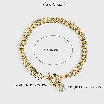 ゴールド ハート型チャームブレスレット、リング付 Saint Laurent カサンドラ ハートチャーム ブレスレット