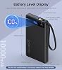 Banco de Energía de 10000mAh con 2 Cables Integrados, 40% Más Delgado, Cargador Portátil PD 22.5W | Batería USB-C con Pantalla LED, Carga Rápida Esencial para Viajes para iPhone 17 16 15 Plus Pro Samsung iPad (1 Paquete) 5