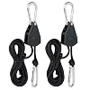 GYSRXS Lot De 4 Cordes à Cliquet 2m 150LB - Corde Réglable Pour Lampes De Croissance Et Plantes