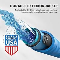 Vista 3 de Camco 25-Ft Heated Water Hose for RV - Water Line Freeze Protection Down to -20°F/-28°C - Features Energy-Saving Thermostat & Includes Adapter for