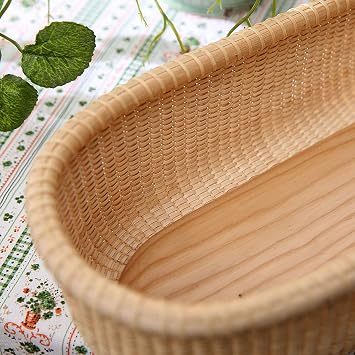 Nantucket Basket Basket Tea Fruit Basket Handicraft Storage Basket Desktop Organizer Woven Rattan Handwoven rattanStorage Basket and Home Organizer Bins (Longer length)