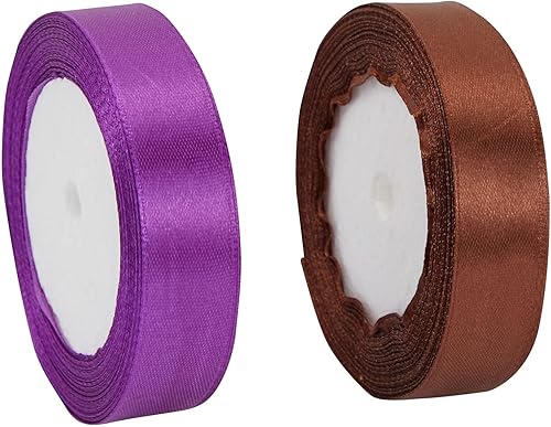 Miniatura 5 de Paquete de 50 cajas de regalo de papel kraft marrón, cajas de 3 x 3 x 3 pulgadas para recuerdos de fiesta con 2 rollos de cinta de satén de 72 pies