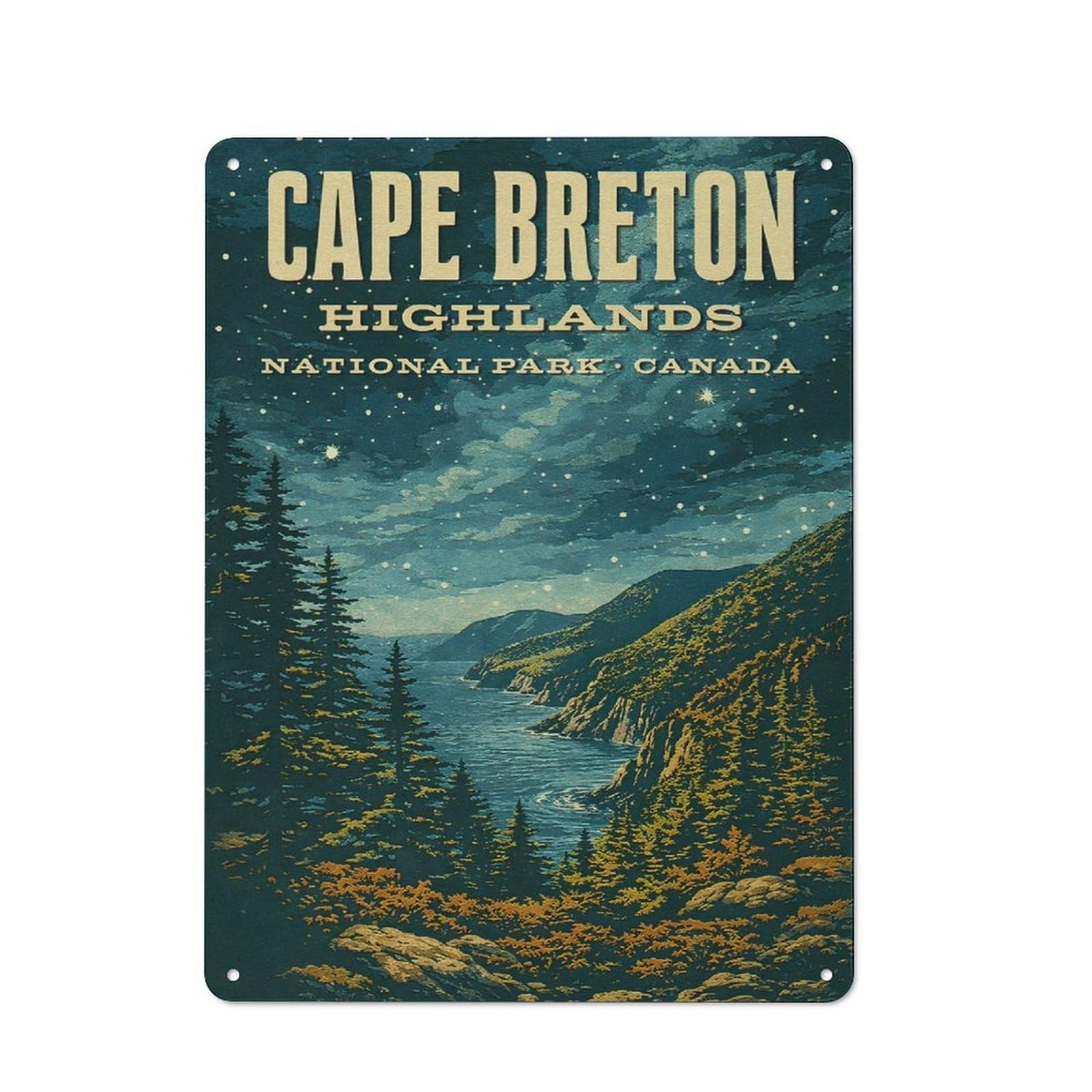 Junmoney Style-10 Cape Breton Highlands National Park Vintage Retro Metal Wall Decor 40X30cm, Decorative Tin Plaque For Bar, Kitchen, Garage Or Games Room