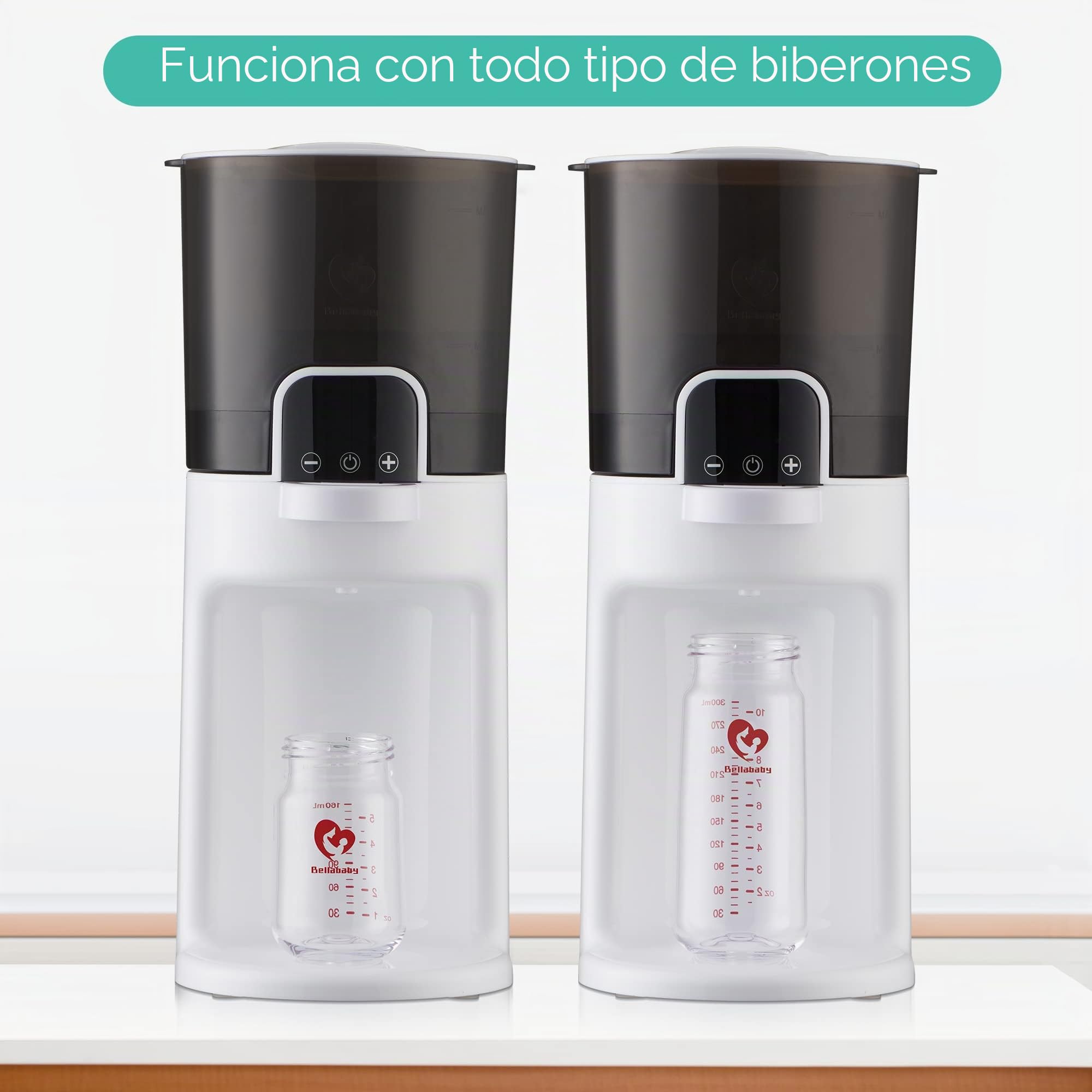 Bellababy Instant Baby Bottle Warmer,Warm Water Dispenser for Making Formula Bottle Instantly,Detachable Container Easy Cleaning,24/7 Keep Warm, Adjustable Temperature(Dark,110V Only)