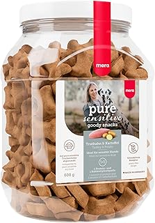 MERA Pure Sensitive Goody Snack Truthahn und Kartoffel (600g), gesunde Leckerlis für Sensible Hunde, Hundesnack glutenfrei für Training und Belohnung product image