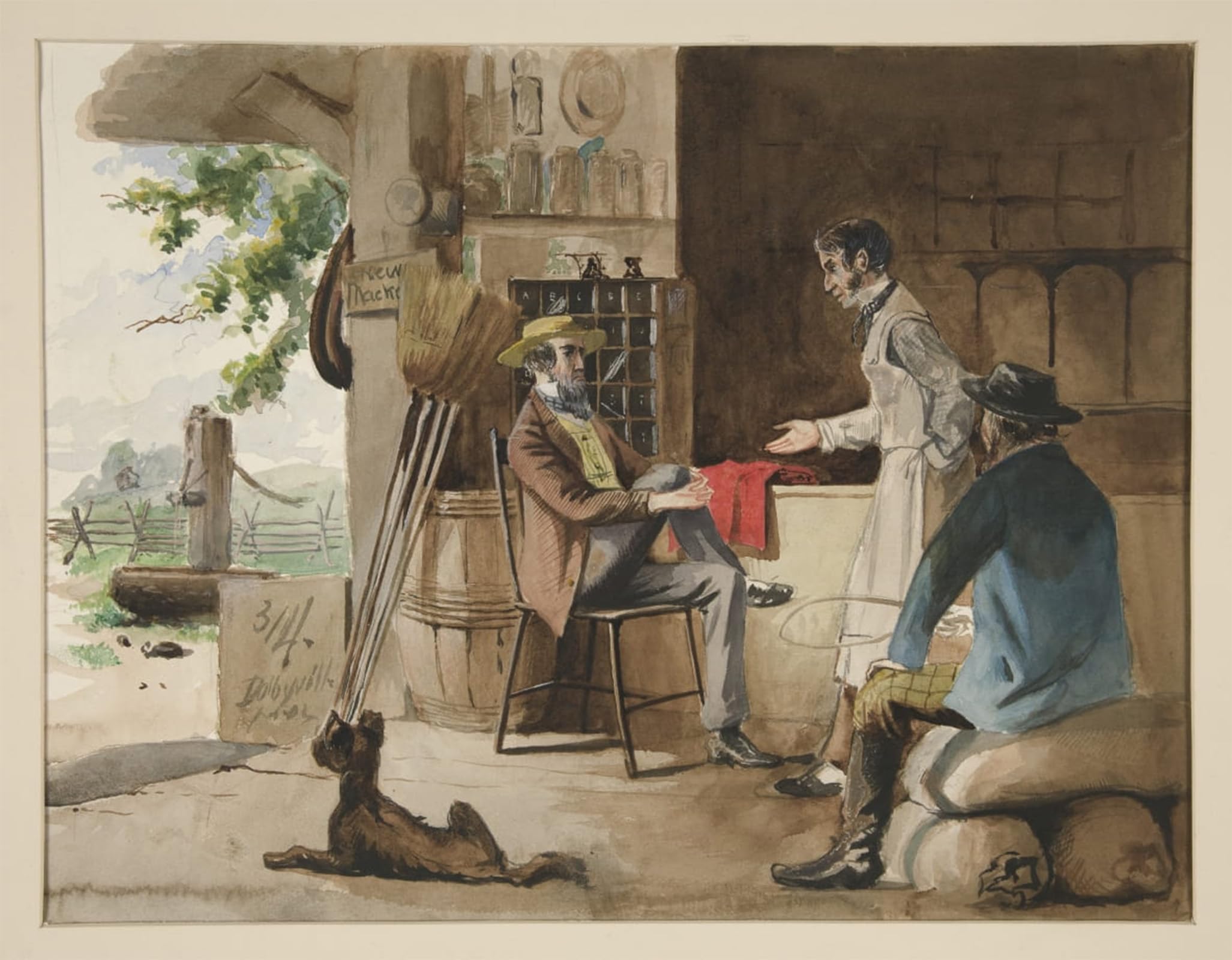 ARTXLXXBN Famous Painting Canvas Artwork Graffiti Print Three Men in a Dry-goods Store Country Store Dolbyville by Edwin Austin Abbey Portrait Canvas Image for Home Decor 60x90cm