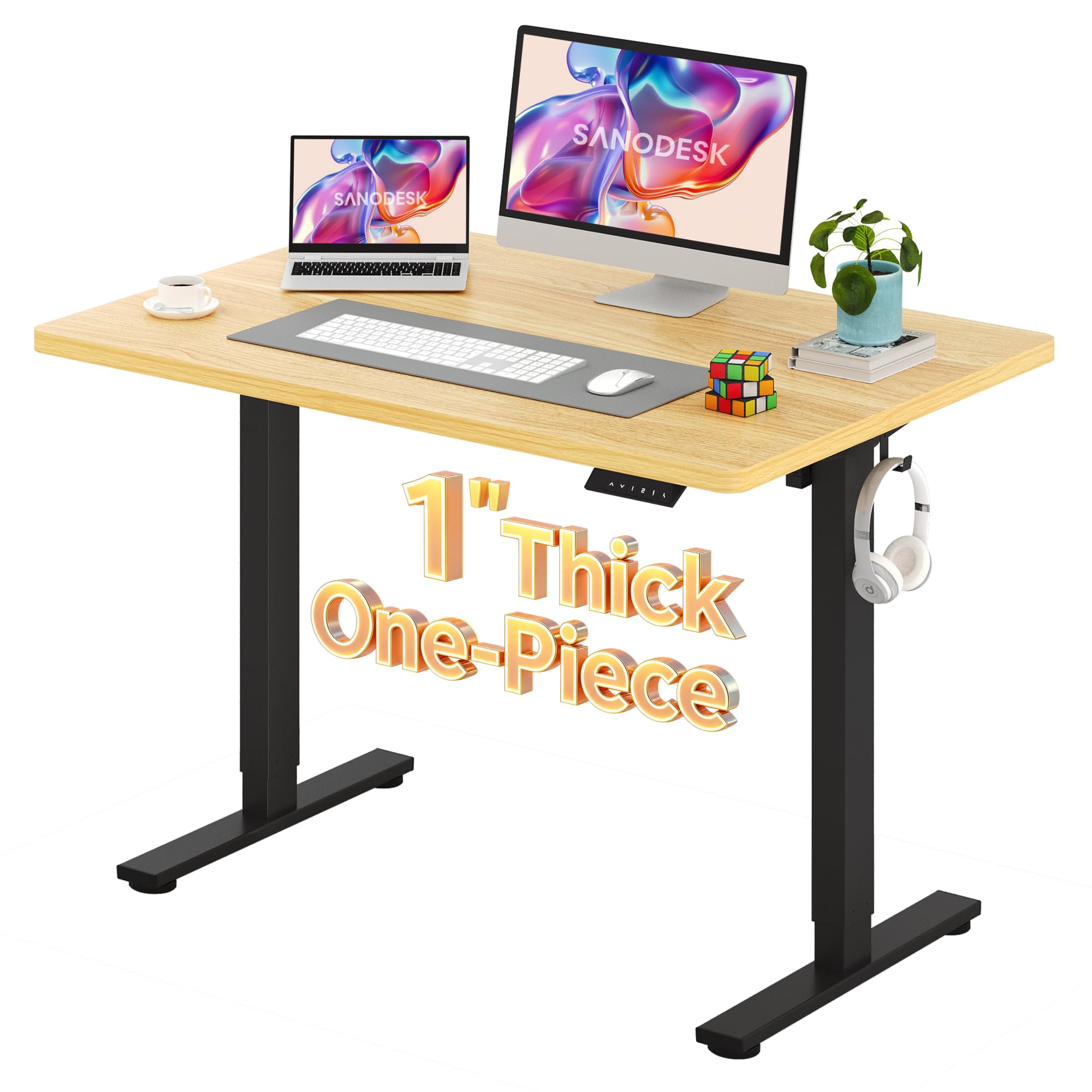 SANODESK One-Piece 1'' Thick Height Adjustable Standing Desk 48''x30''