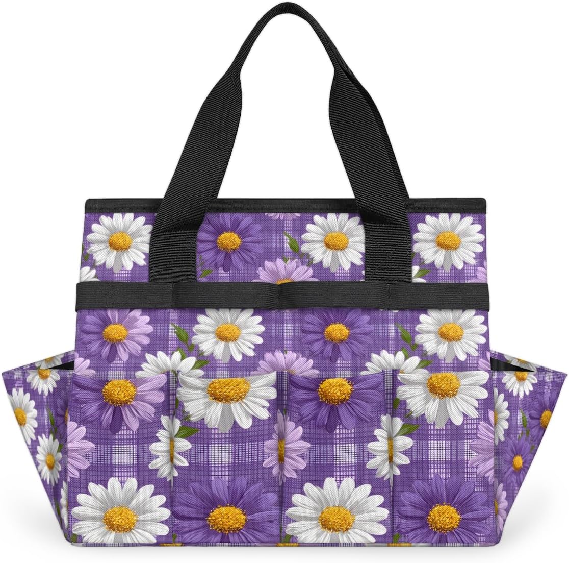 Daisy Buffalo Plaid Heavy Duty Garden Tool Bag with 10 Pockets