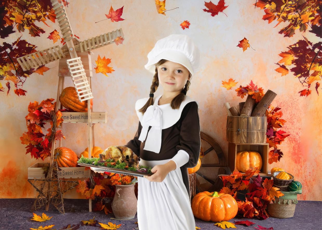 Herbst-Fotohintergrund: Ahornblätter & Erntedank-Dekoration, 2,7x1,5 M, Perfekt Für Herbst-Partys Und Thanksgiving
