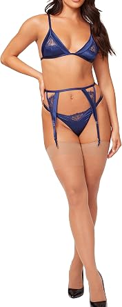 Yandy Midnight Fantasy Women Lingerie Bra Set with Satin Trim
