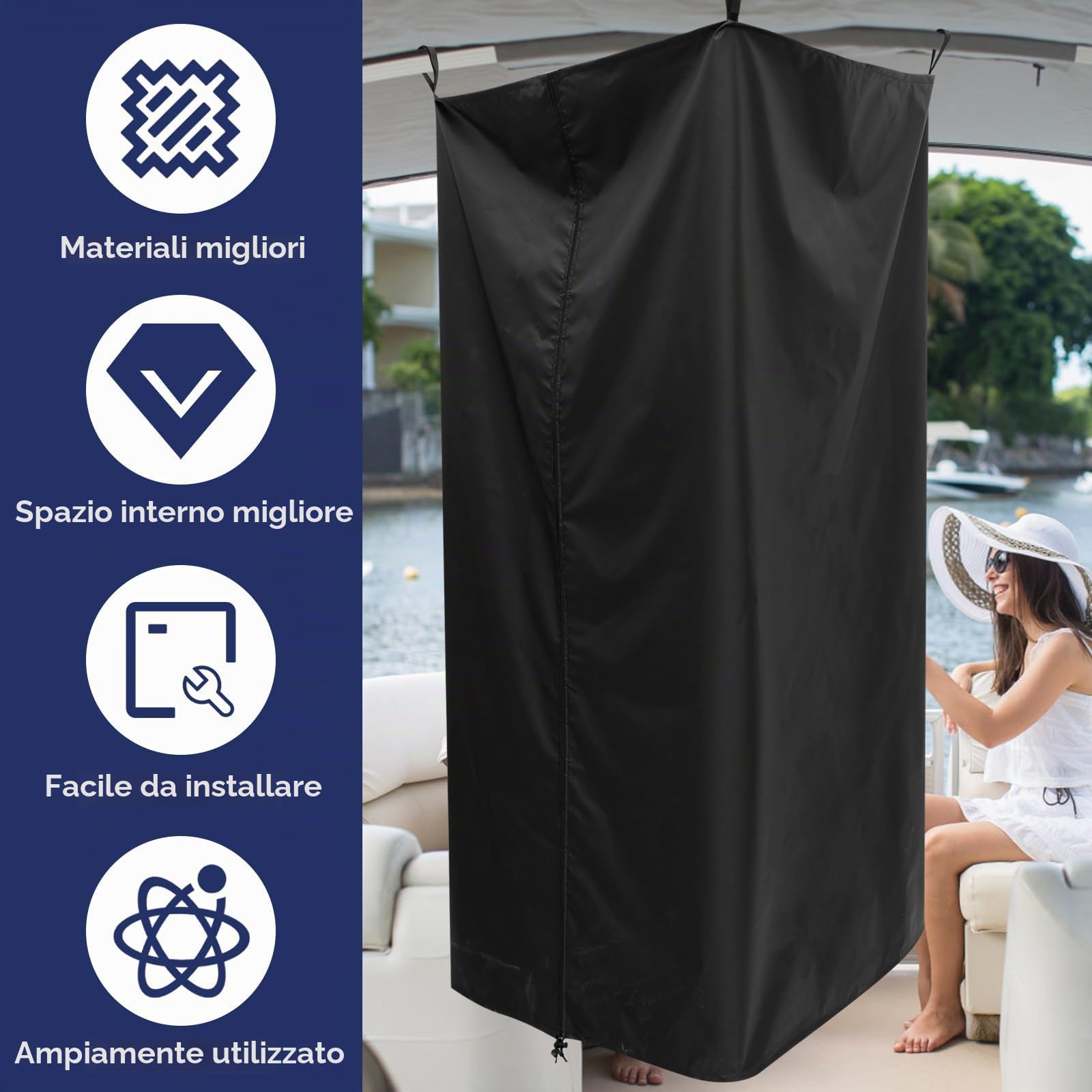 Tenda da spiaggia mobile multifunzione, per doccia, WC, armadio e ripostiglio, impermeabile, per la privacy, campeggio e spiaggia, 76 x 68 x 182 cm