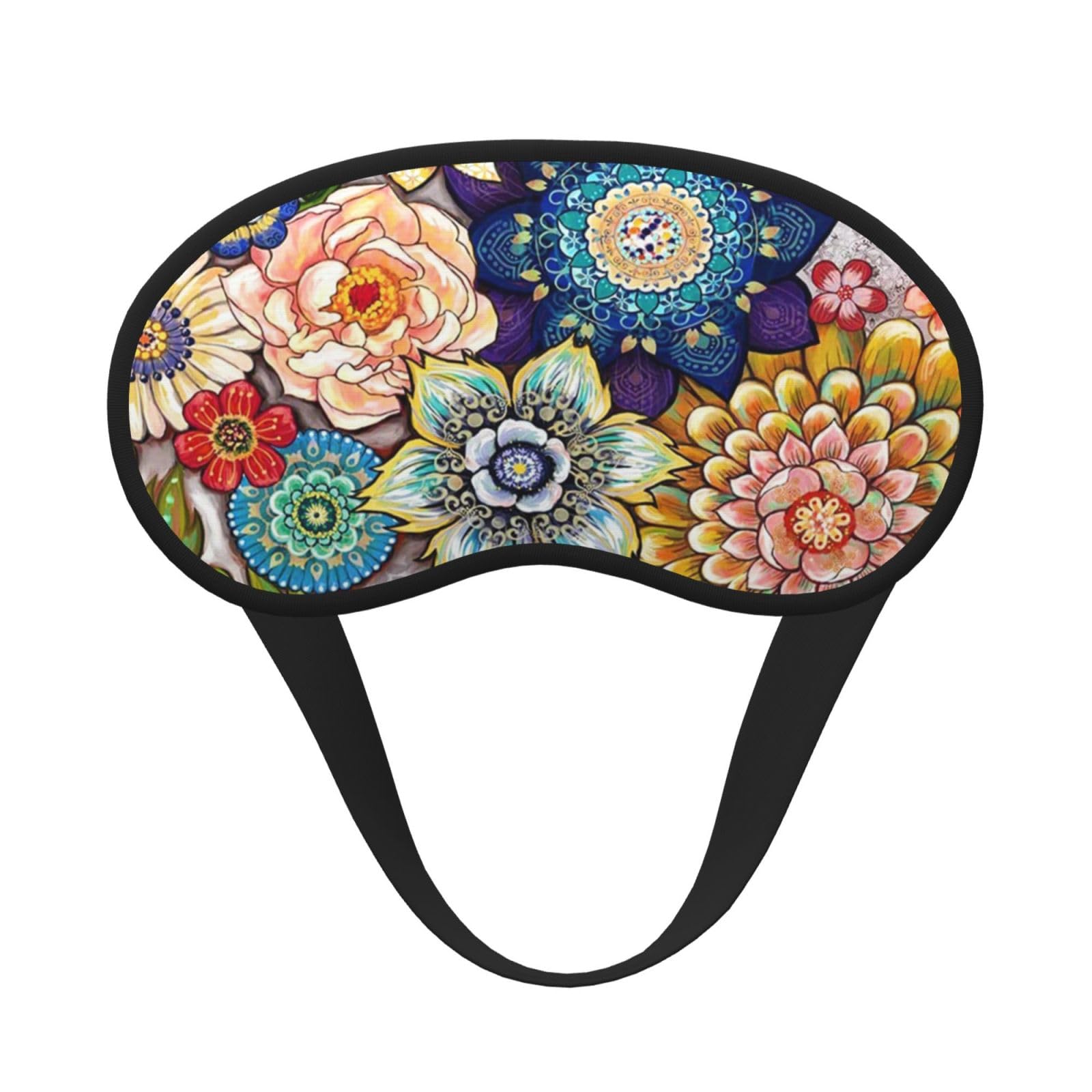 Colorful Boho Bohemian Mandala Flower Sleep Eye Mask, Comfortable Eyeshade for Sleeping, Cover Lightweight Funny Sleeping Blindfold for Men and Women
