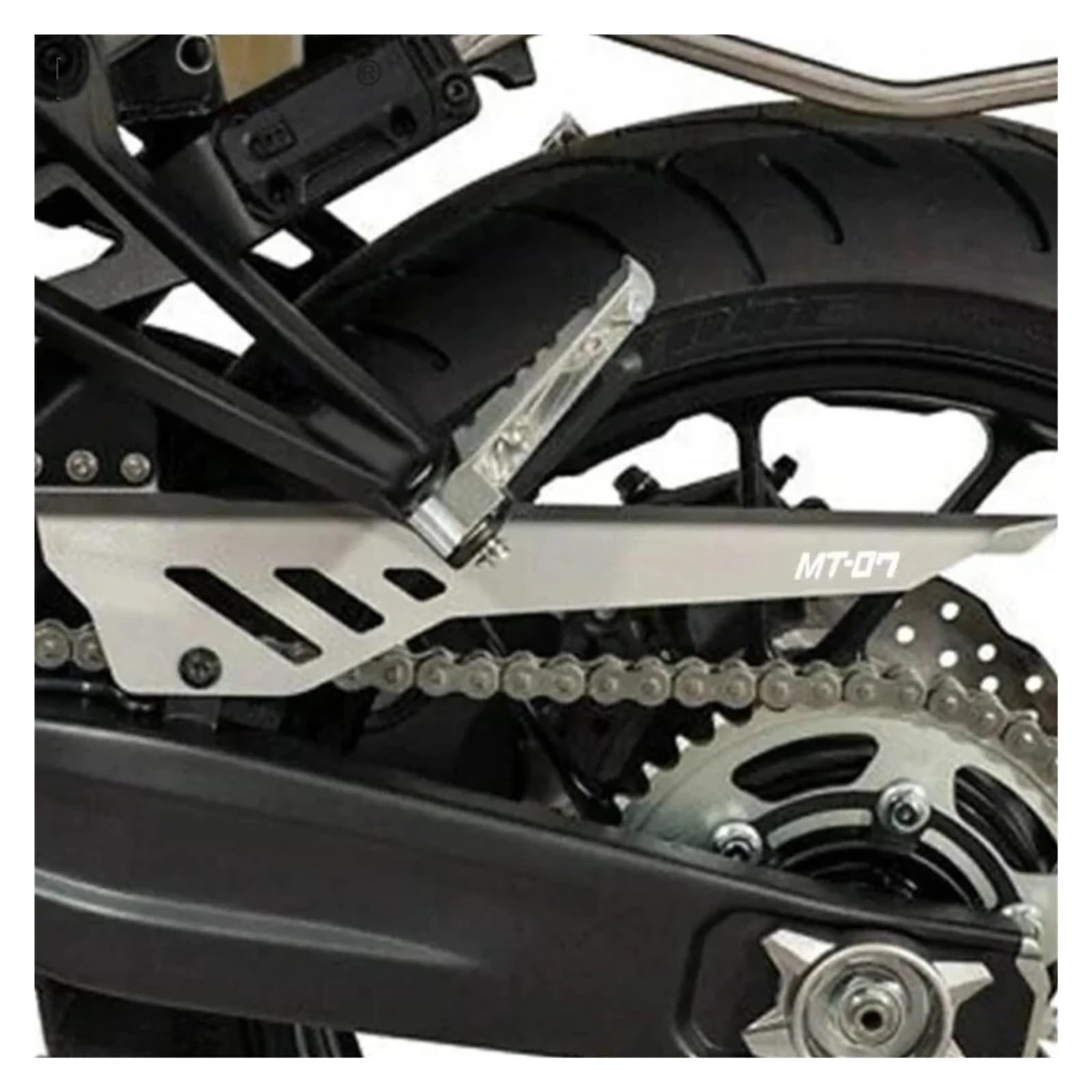 FÜR Ya&maha XSR 700 XTribute FZ-07 MT-07 Tracer 7 GT Motorrad Kettenführungsschutz Schutz CNC Plattenschutz Abdeckung Kettenschutz Kettenradabdeckung