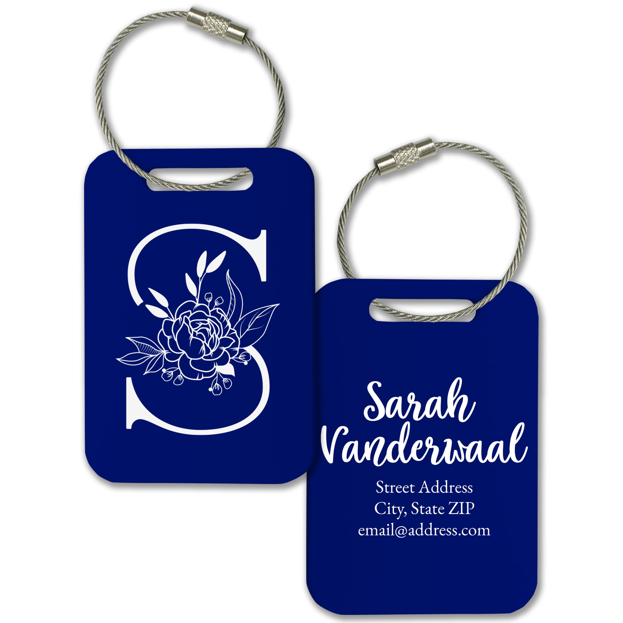 Personalized Monogram Name Tag for Luggage (3 or 6 Count Pack) | Custom Tag for Suitcase | Acrylic Name Tag for Travel | Choose Your Font & Color |