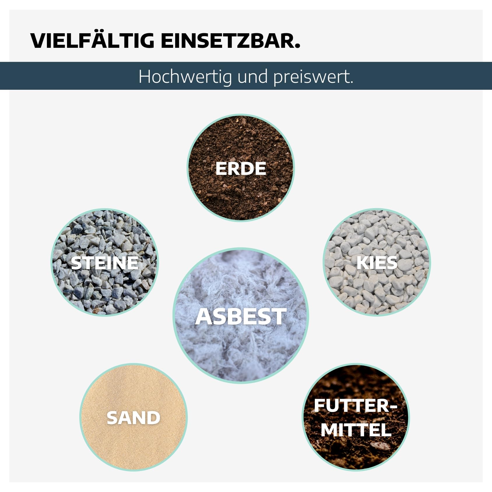 Big Bag 90x90x110 cm mit Beschichtetem Asbest-Sack, 4 Stück für Asbestplatten, geschlossener Boden, Schürze SWL 1000 kg