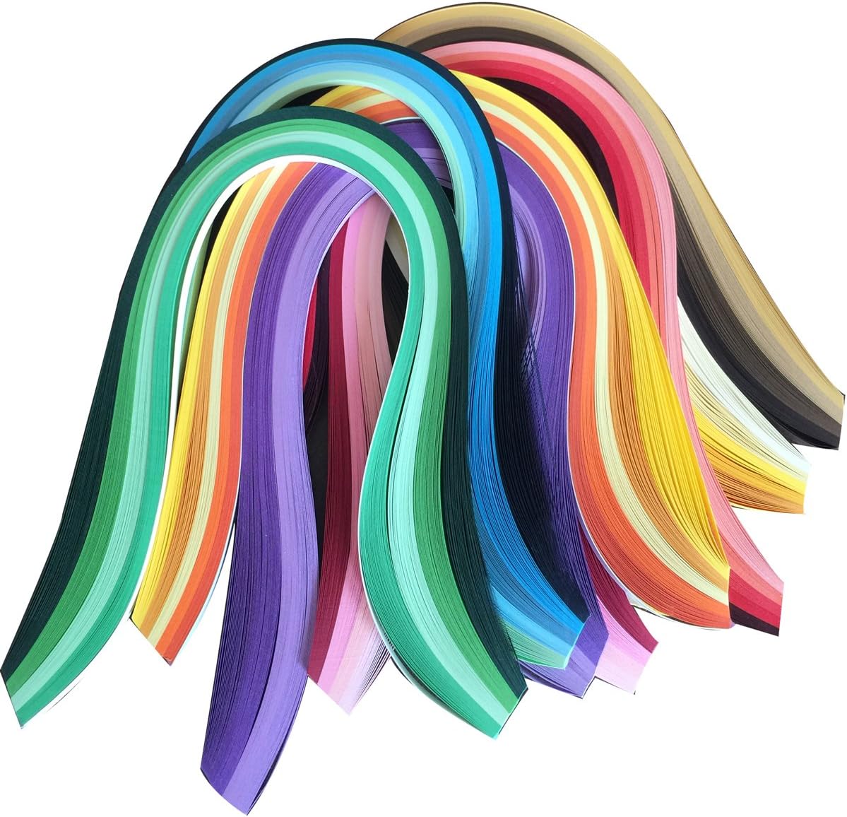 Lantee Quilling Art Tools and Supplies - 5mm Quilling Paper Strips Set, 39cm Length, 800 Strips, 8 Series Colors (Blue, Green, Purple, Brown, Yellow, Orange, Pink, Red)
