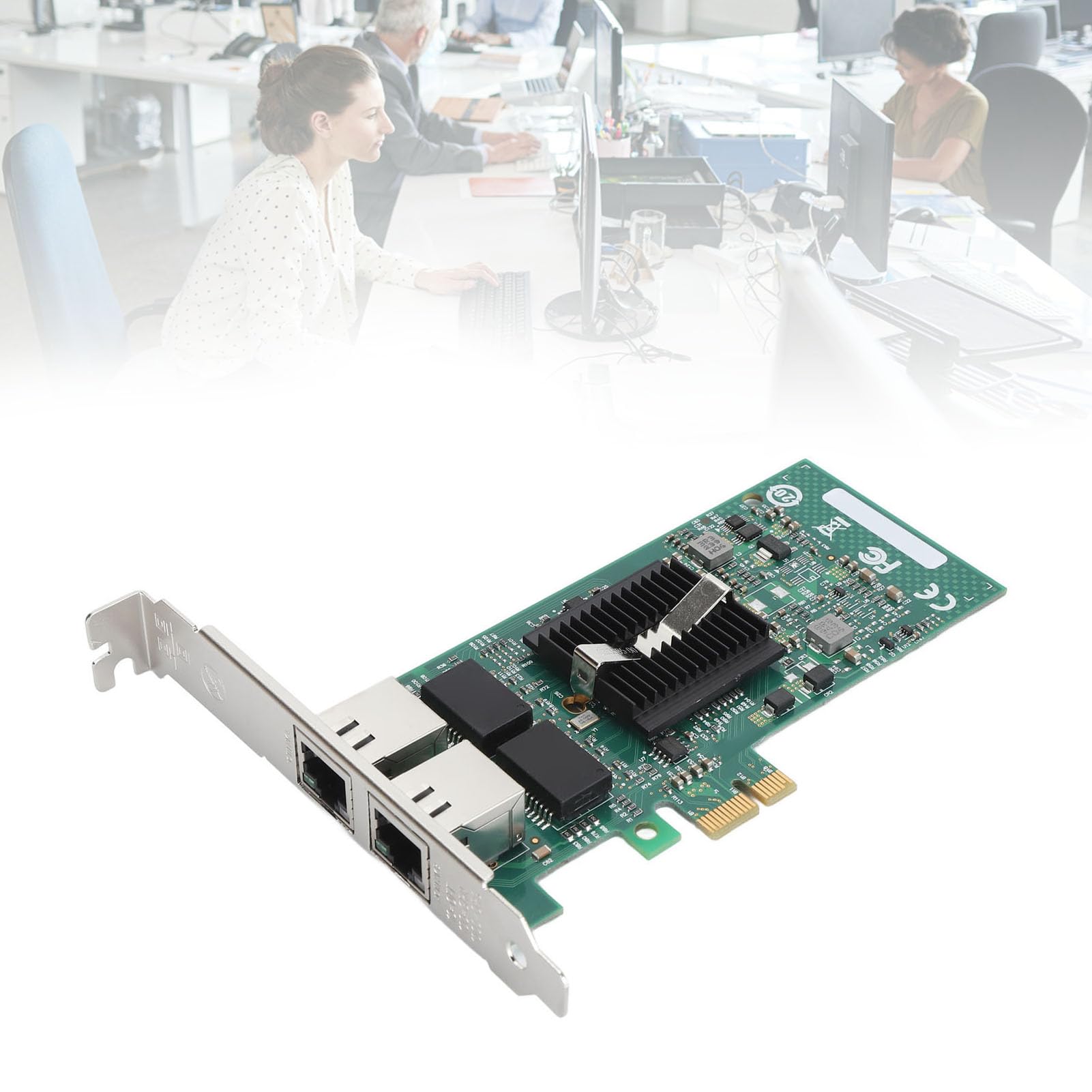 Carte Réseau RJ45, Carte Réseau Gigabit PCIE X1 Double Port 10/100/1000Mbps avec 2 Ports Ethernet RJ45 avec 4 Indicateurs LED
