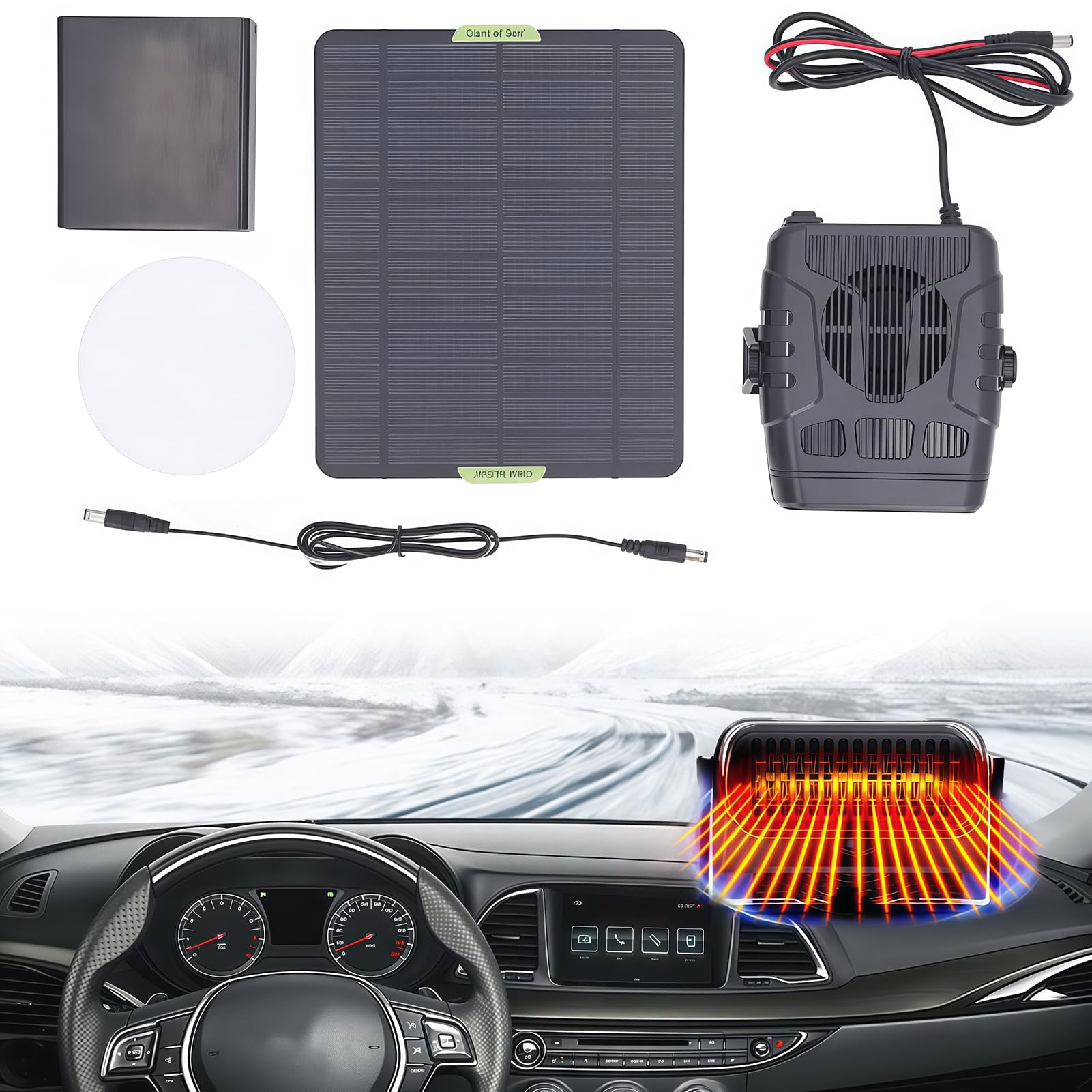 Unité de Chauffage Solaire Portable à Énergie Solaire pour Poulailler Serre Maison pour Animaux avec Protection Contre la Surchauffe pour Abri à Animaux Utilisation