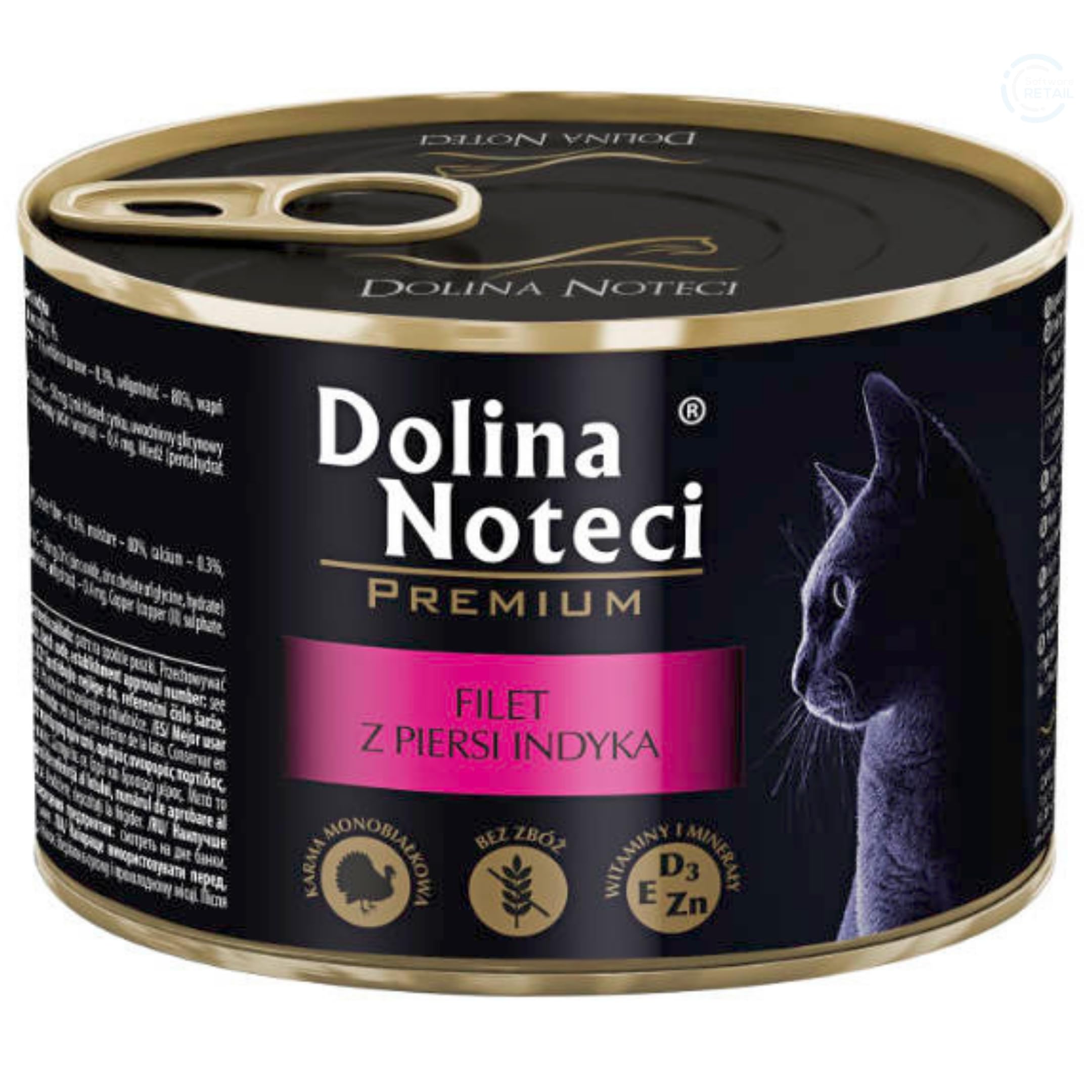 Dolina Noteci Premium Moist & Juicy Wholesome Grain-Free Cat Food - Natural Meat Recipes Enriched with Vitamins & Minerals for Happy, Healthy Cats! (Turkey Breast Fillet, 185g)