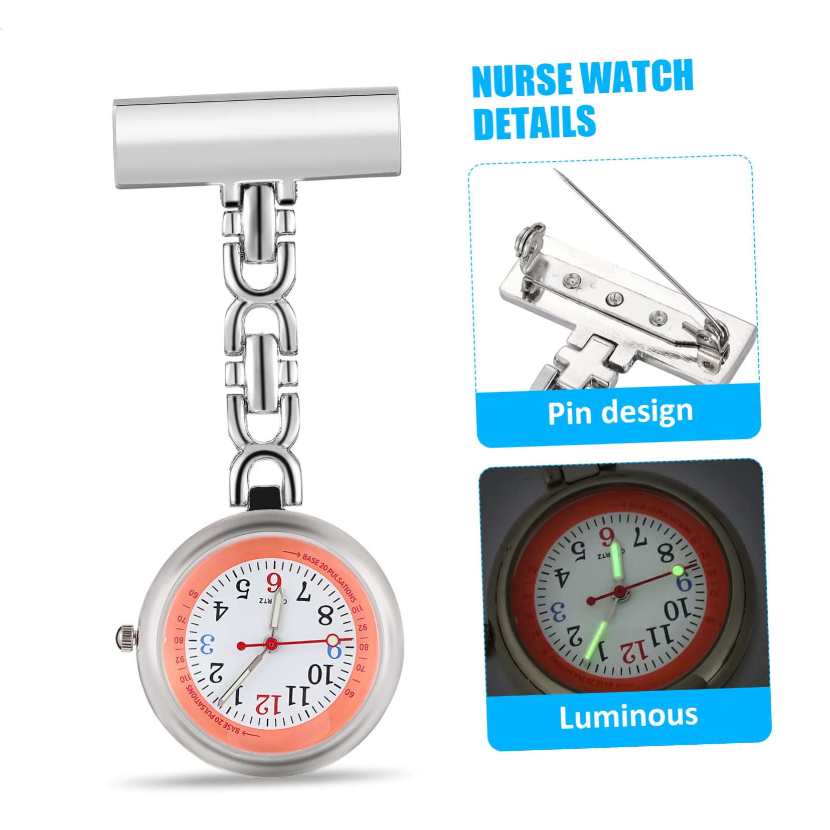LIFKOME 2stücke Pack Digitale Taschenuhr Mit Karabinerclip Leuchtend Für Krankenschwestern Outdoor Bergsteigen Camping Kompass Stiftdesign Rostfrei Leicht Tragbar Für Einsatz