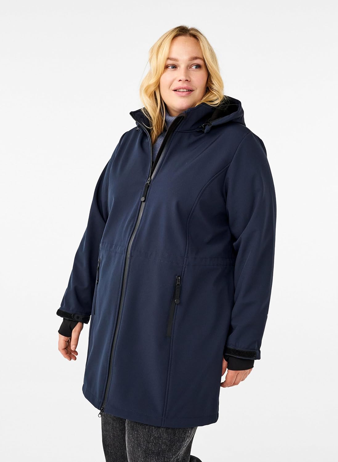 Aigle Parka Mi-Long Waterafstotende 2L Gewatteerde met Capuchon Black