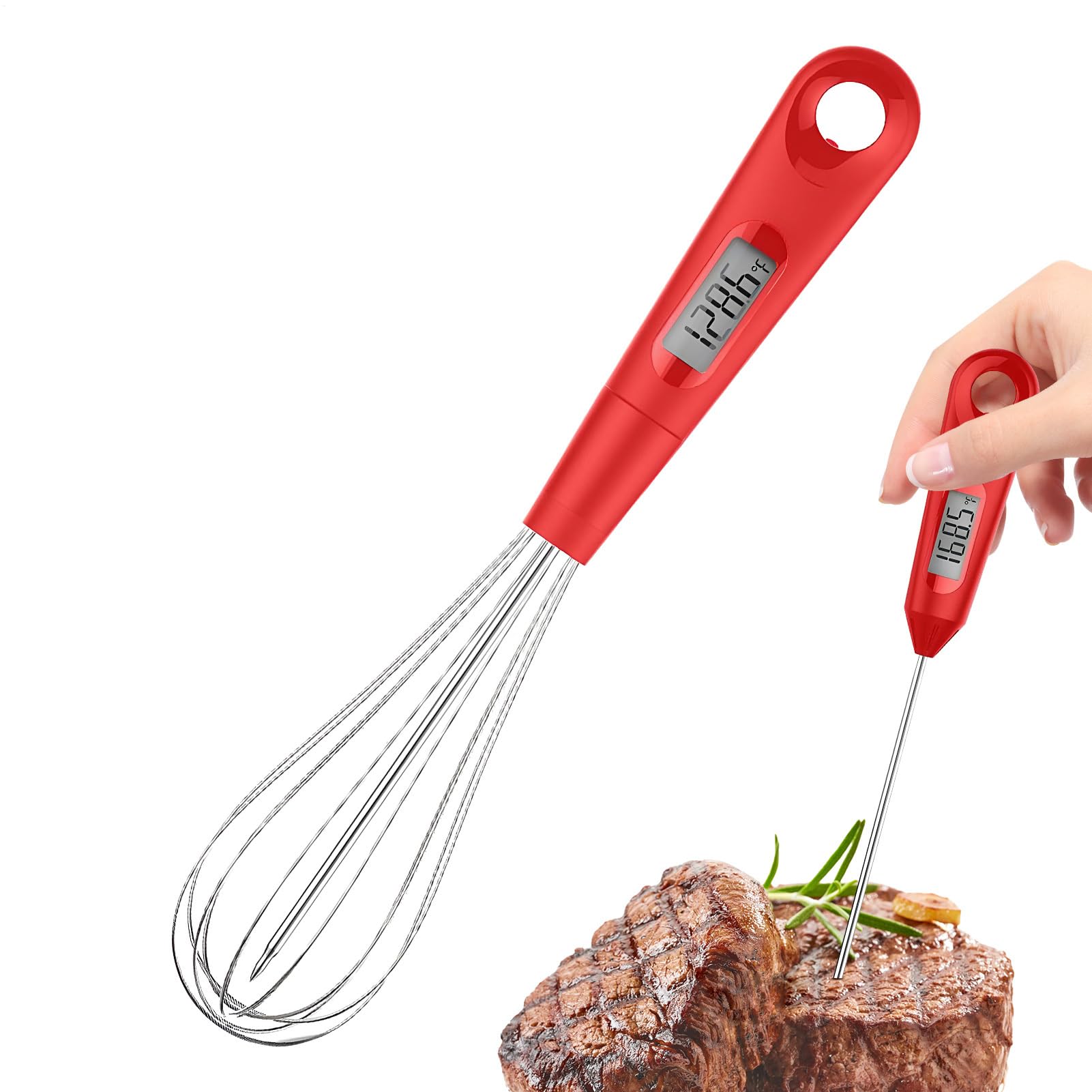 Batidor de huevos resistente al calor con sonda para evitar grumos en salsas y cremas