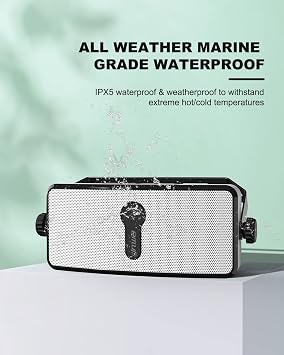 Inwa Bluetooth Outdoor Speaker, IPX5 Waterproof Wall Mount Speaker, Wireless Sync Up to 100 Speakers, Connect Seamlessly to Phone, Computer, Suitable for Patio, Porch, Gazebo, Garage, 2 PCS