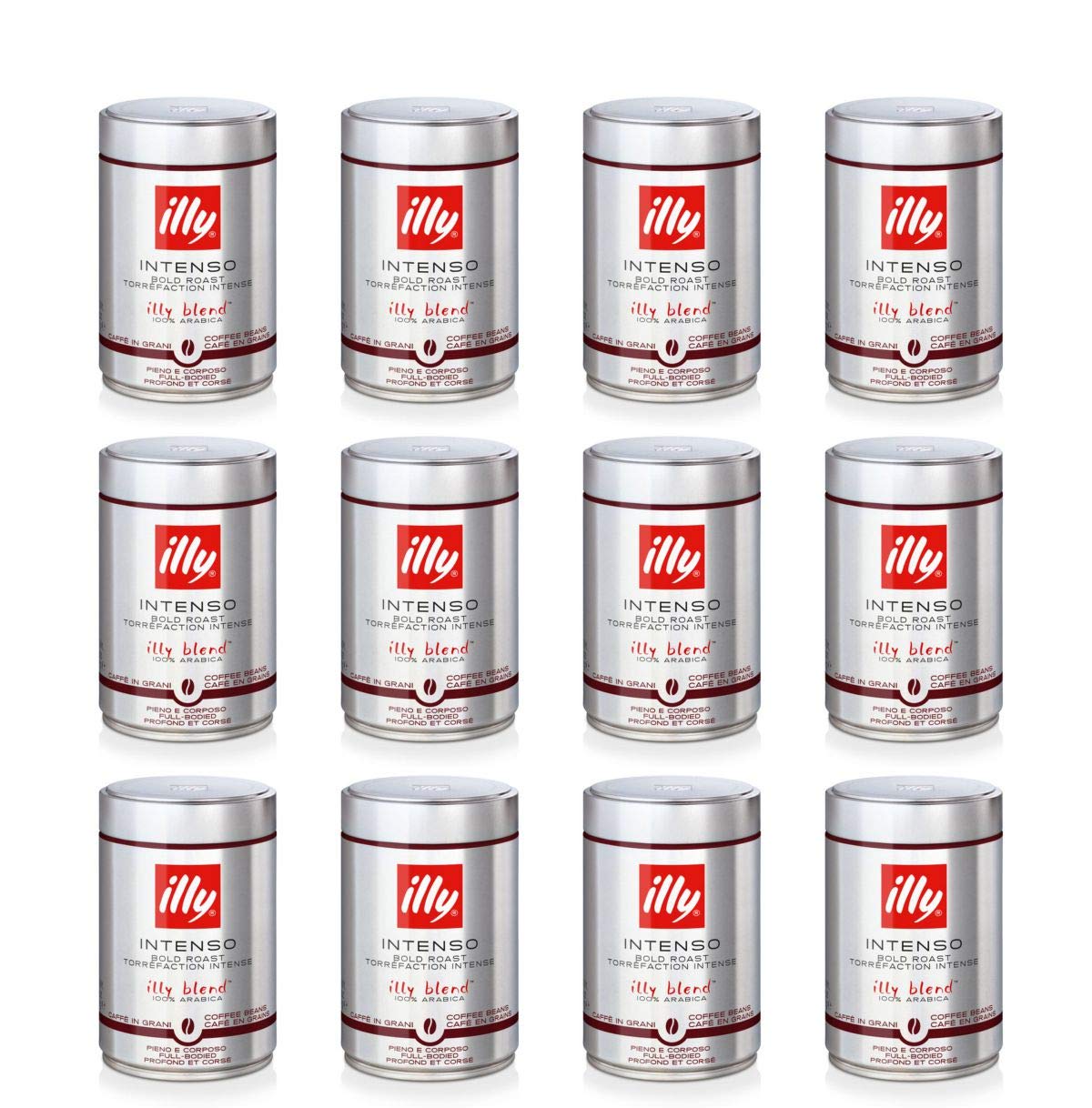 illy Espresso Intenso całe ziarna, mocne prażenie 250 g, 12 sztuk
