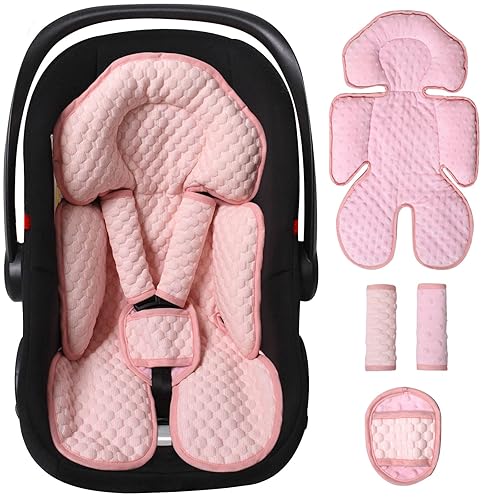 Inserto de asiento de automóvil para bebé, cojín reversible 2 en 1 para recién nacidos y niños pequeños, almohadilla de apoyo para la cabeza y el